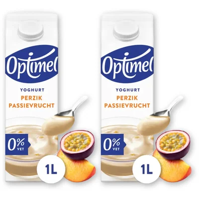 Optimel Yoghurt perzik passievrucht 2-pack