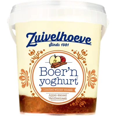 Zuivelhoeve Boer'n yoghurt vanille appel kaneel