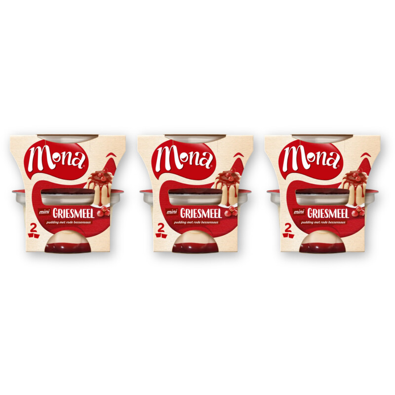Mona Griesmeelpudding 2x135ml 3-pack