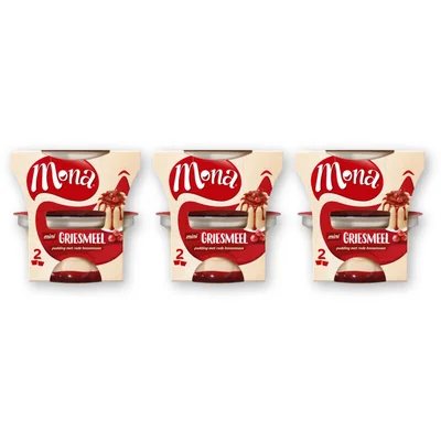 Mona Griesmeelpudding 2x135ml 3-pack