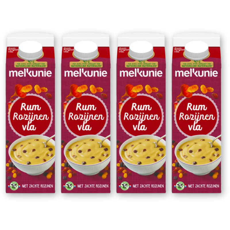 Melkunie Rum rozijnen vla 4-pack
