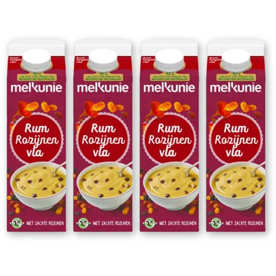 Melkunie Rum rozijnen vla 4-pack