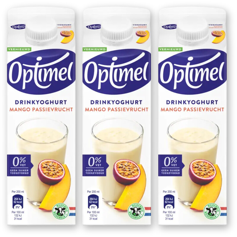 Optimel Drinkyoghurt mango-passievrucht 3-pack
