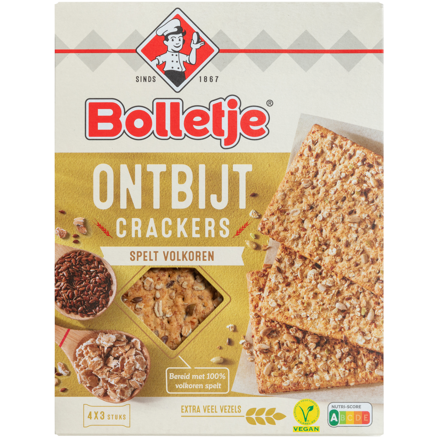 Bolletje Ontbijtcrackers spelt volkoren