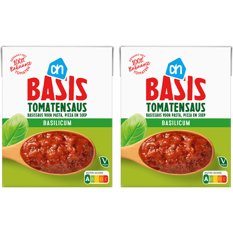 AH Basis tomatensaus basilicum 2-pack