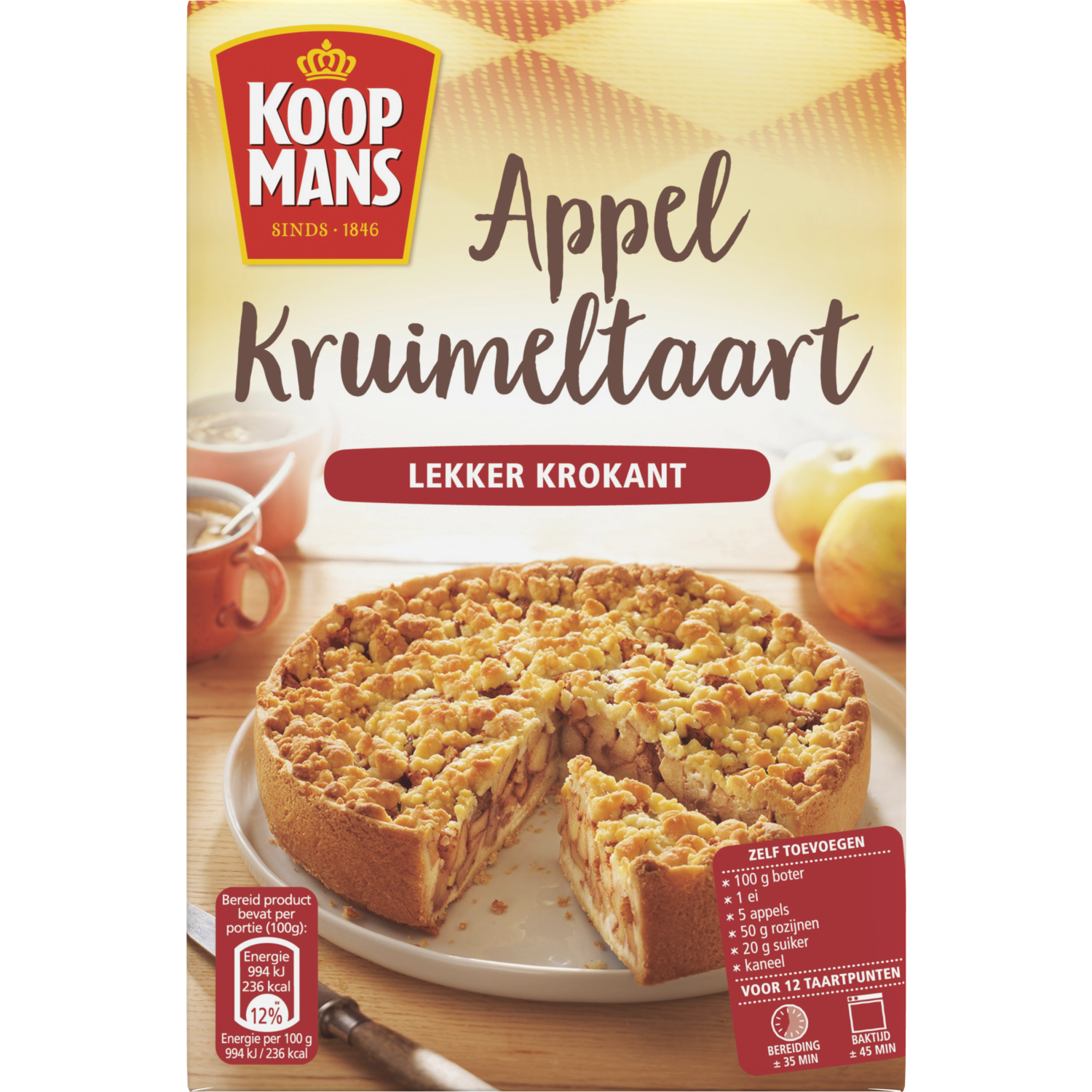 Koopmans Mix voor appelkruimeltaart