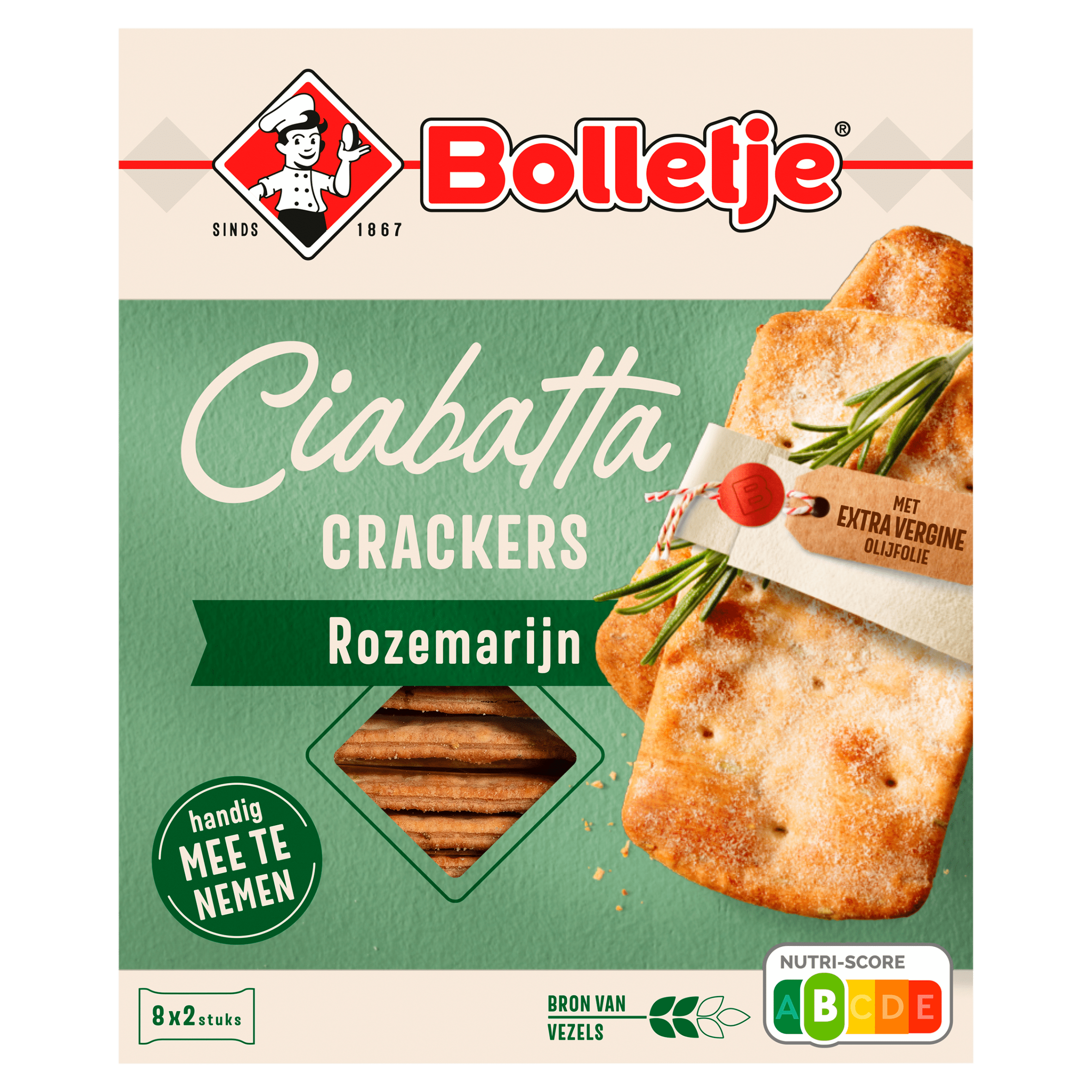 Bolletje Ciabatta crackers rozemarijn