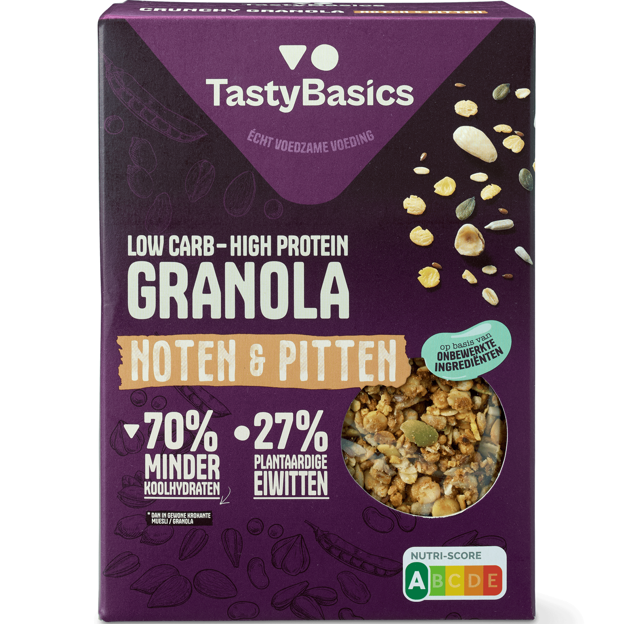 TastyBasics Low carb-high protein granola noten