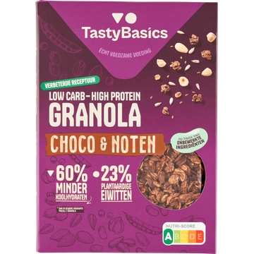 TastyBasics Low carb-high protein granola choco