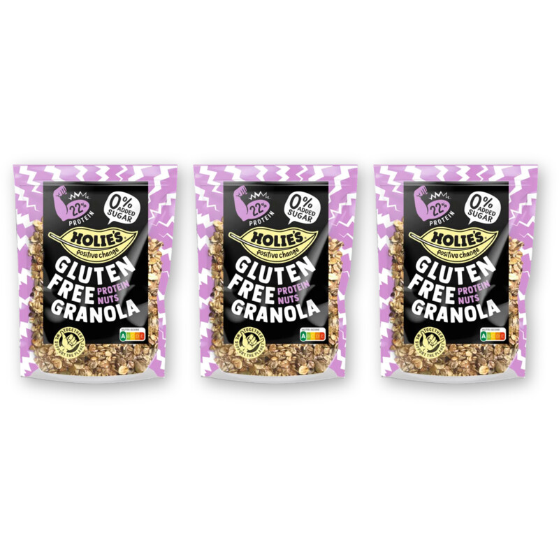 Holie's Glutenfree granola proteine nuts 3-pack