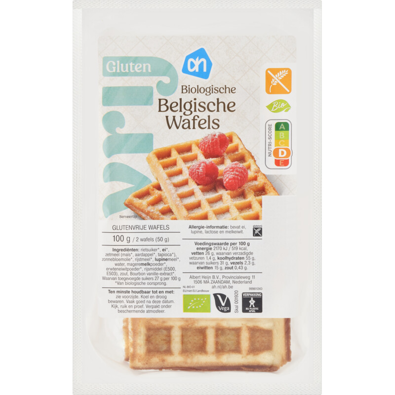 AH Glutenvrij Biologische Belgische wafels