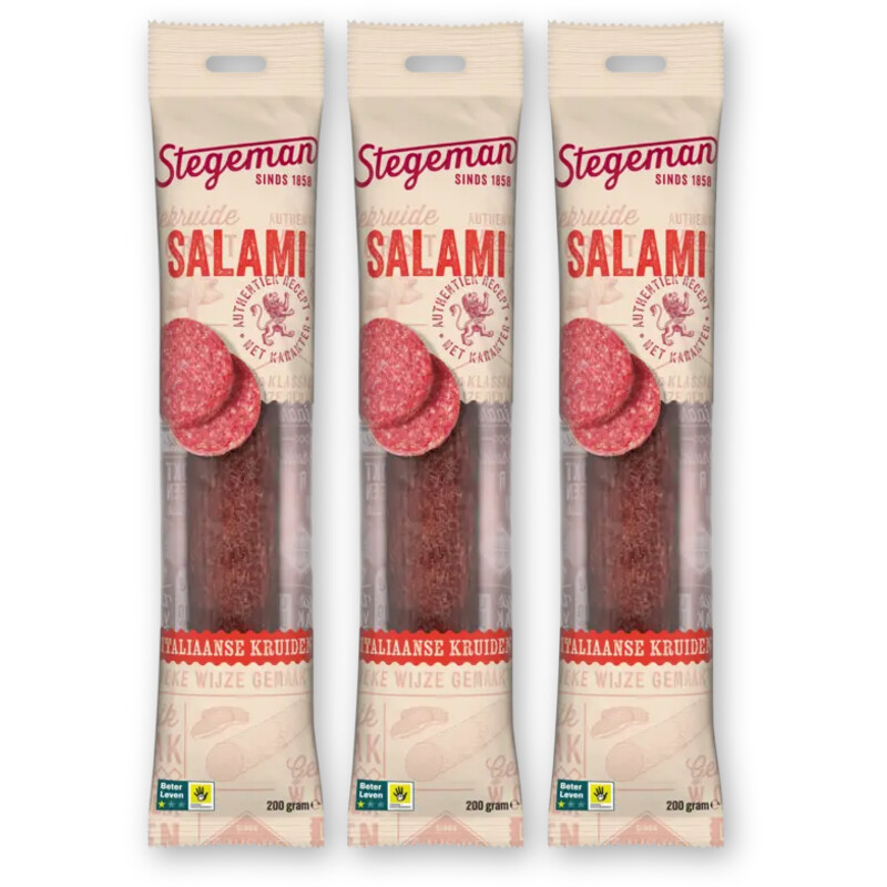 Stegeman Salami Italiaanse kruiden 3-pack