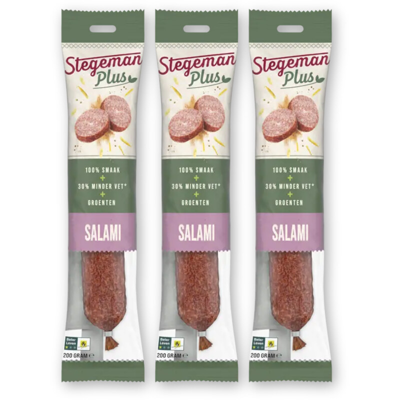 Stegeman Plus salami 3-pack