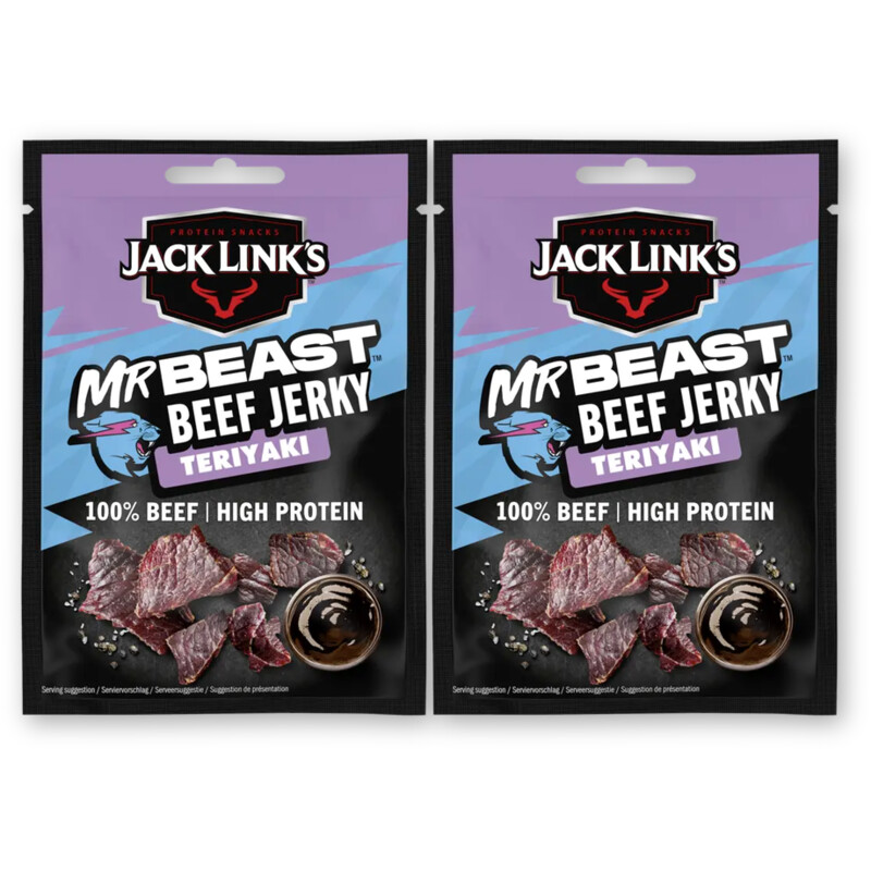 Jack Link's Mr beast beef jerky teriyaki 2-pack