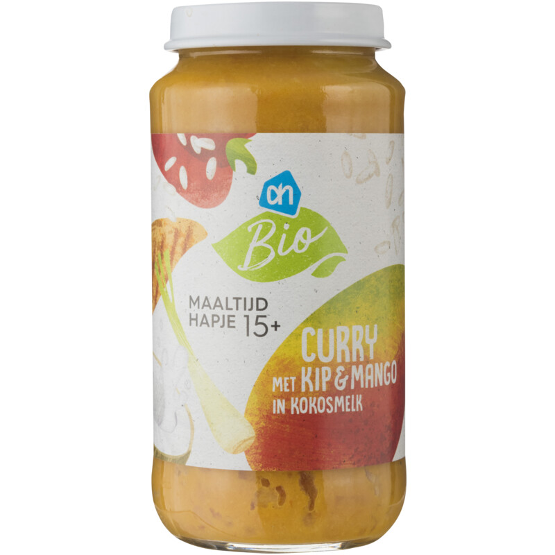 AH Biologisch Curry met kip en mango in kokos 15m+