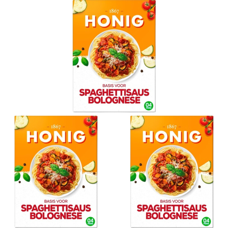 Honig Basis spaghettisaus bolognese 3-pack