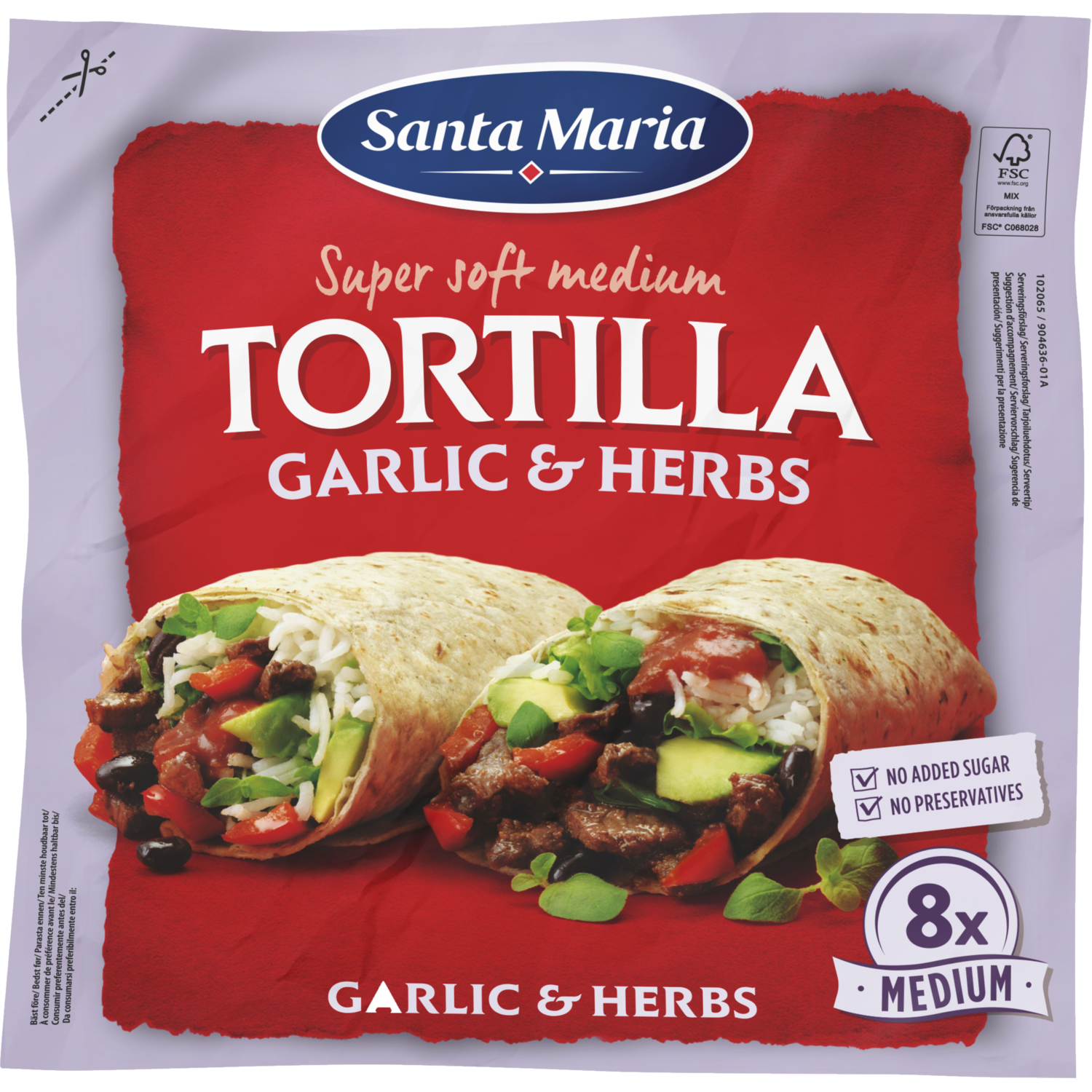 Santa Maria Tortilla wraps garlic&herbs 8x medium