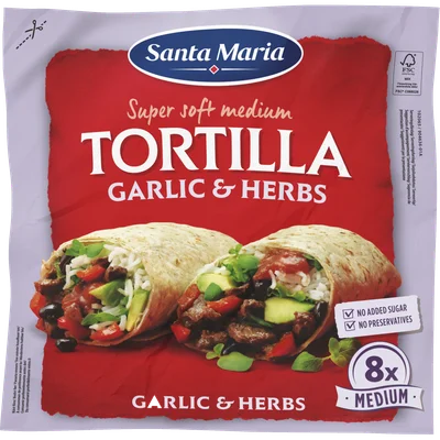 Santa Maria Tortilla wraps garlic&herbs 8x medium