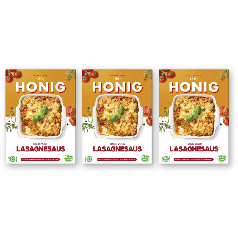 Honig Basis voor lasagnesaus 3-pack