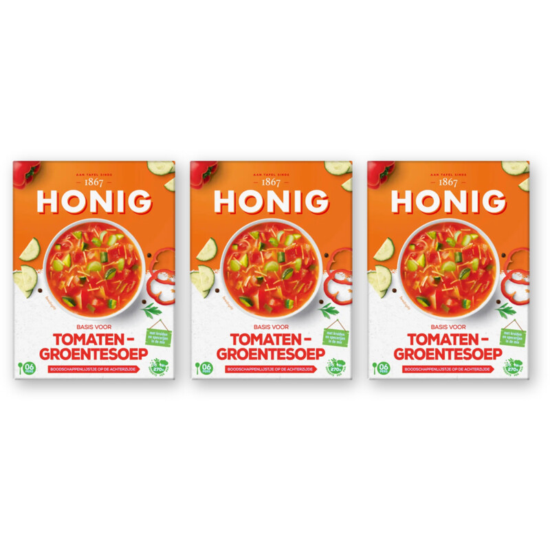 Honig Basis voor tomaten-groentesoep 3-pack