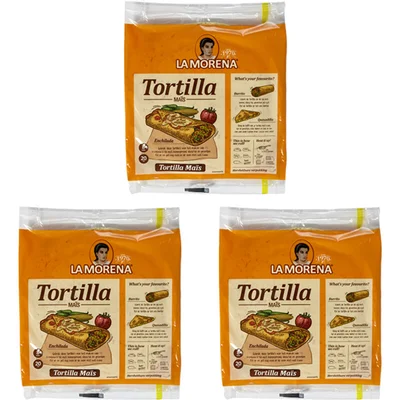 La Morena Tortilla wraps maismeel medium 3-pack