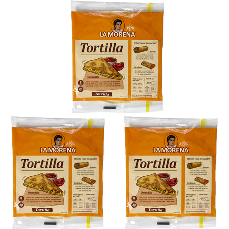 La Morena Tortilla wraps original medium 3-pack