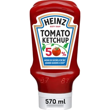 Heinz Tomato ketchup 50% minder suikers & zout