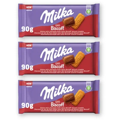Milka Chocoladereep lotus biscoff 3-pack