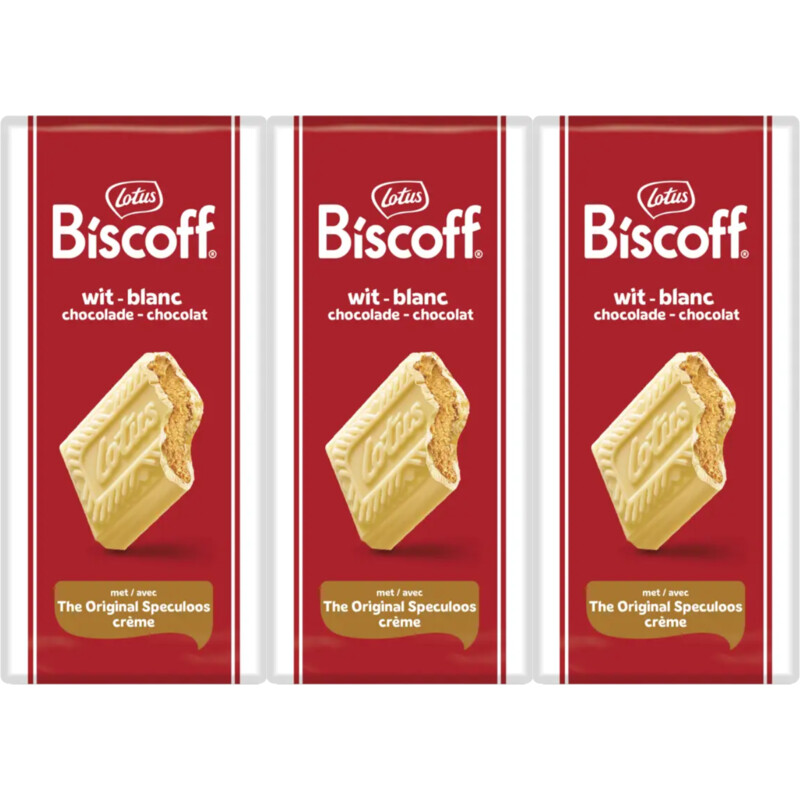 Lotus Biscoff Speculoos witte chocolade crème 3-pack