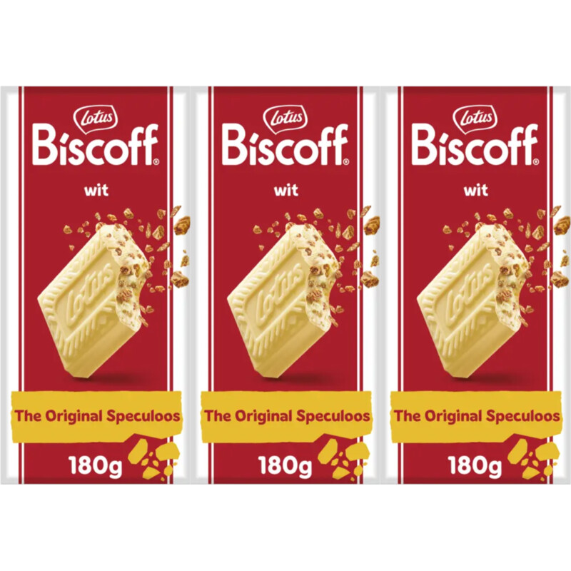 Lotus Biscoff Speculoos witte chocolade stukjes 3-pack