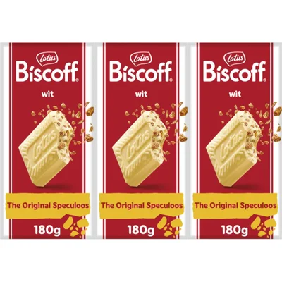 Lotus Biscoff Speculoos witte chocolade stukjes 3-pack