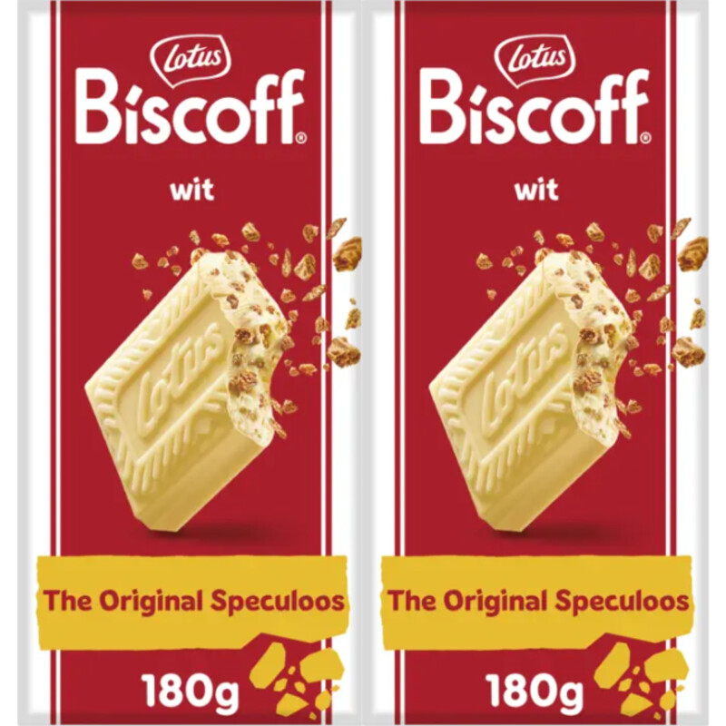 Lotus Biscoff Speculoos witte chocolade stukjes 2-pack