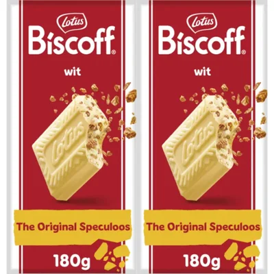 Lotus Biscoff Speculoos witte chocolade stukjes 2-pack