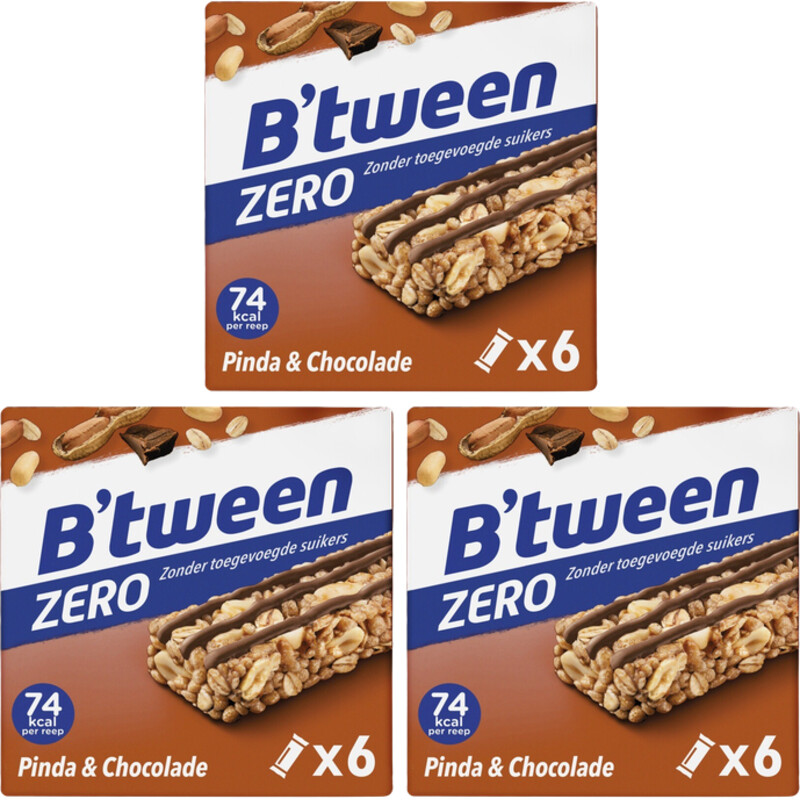Hero mueslireep zero pinda chocolade 3-pack