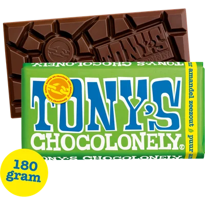 Tony's Chocolonely Reep puur amandel zeezout