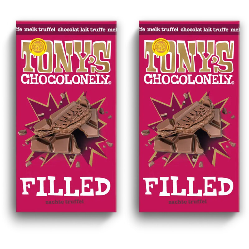 Tony's Chocolonely Filled melk truffel 2-pack
