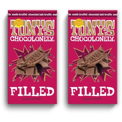 Tony's Chocolonely Filled melk truffel 2-pack