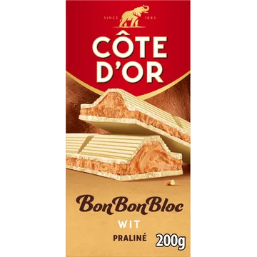 Côte d'Or BonBonBloc chocoladereep praliné wit