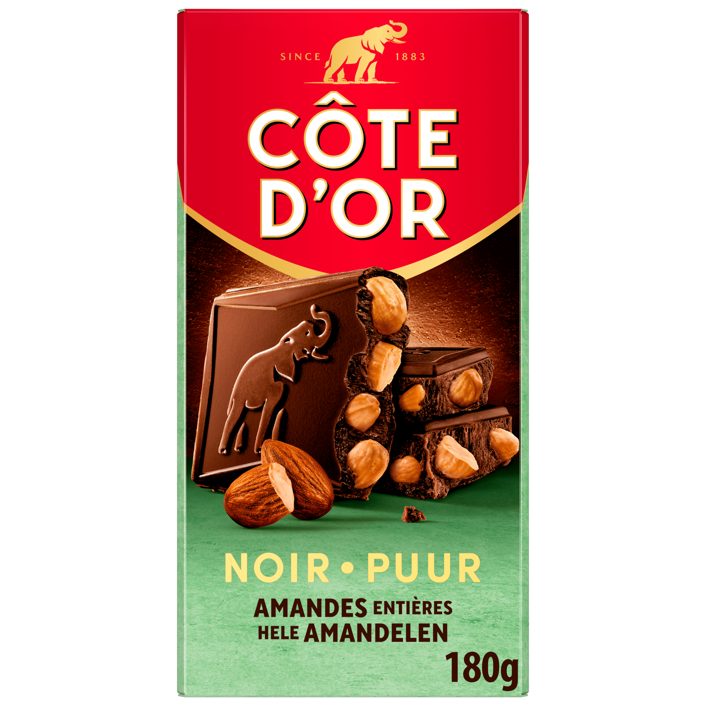 Côte d'Or Chocoladereep puur met hele amandelen