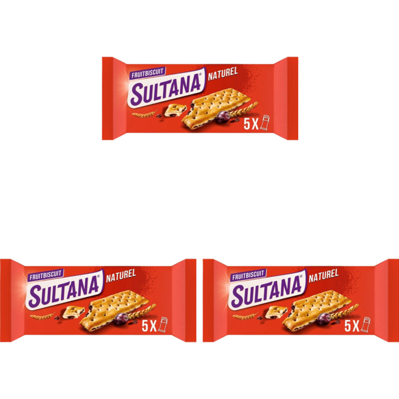Sultana Fruitbiscuit naturel 3-pack