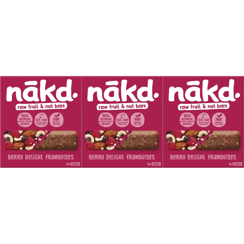 Nakd Berry delight bars 3-pack