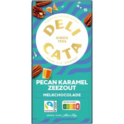 Delicata Reep melkchocolade pecan karamel zeezout