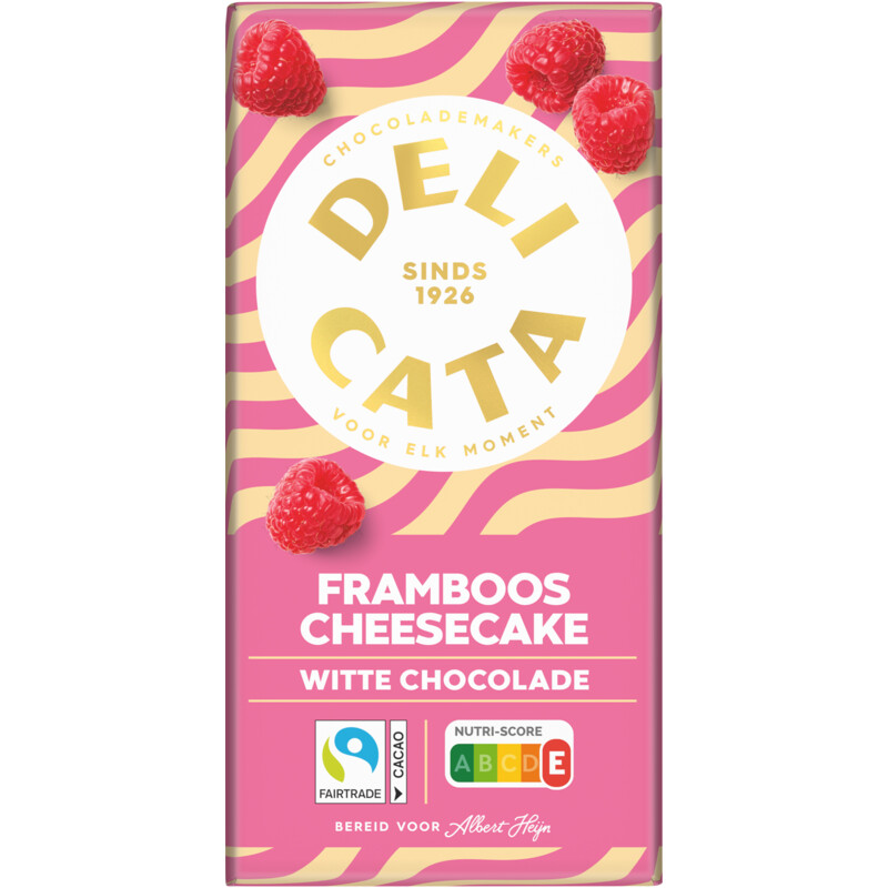 Delicata Reep witte chocolade framboos cheesecake
