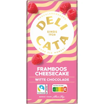 Delicata Reep witte chocolade framboos cheesecake