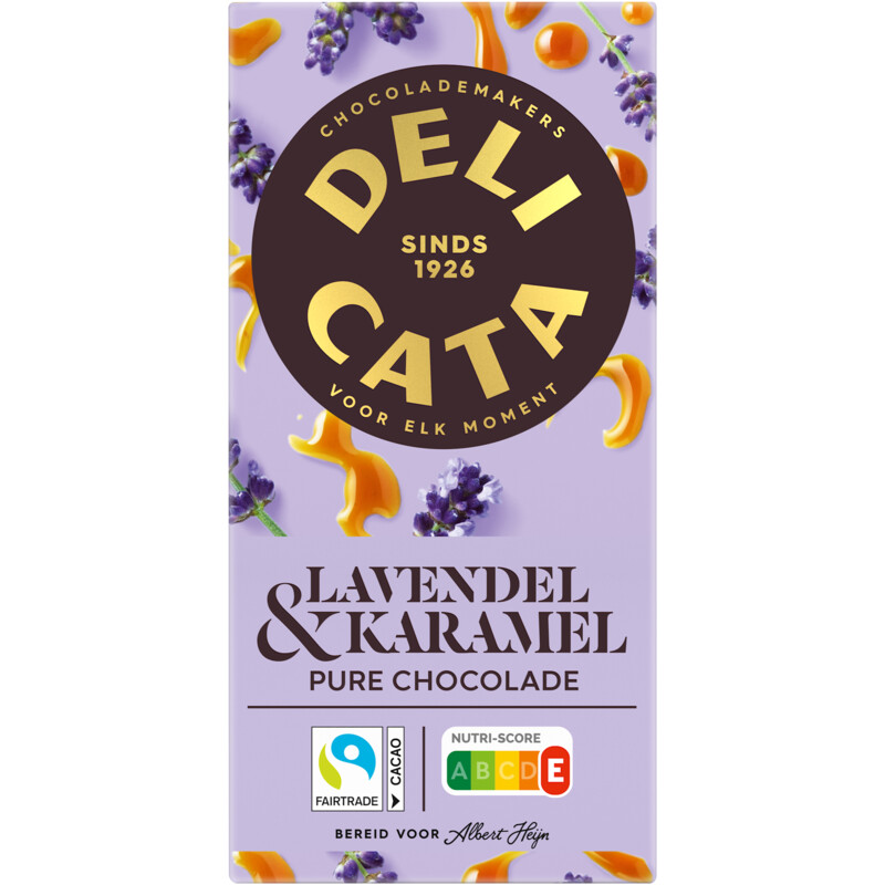 Delicata Reep pure chocolade lavendel & karamel