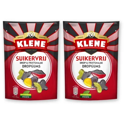 Klene Suikervrij dropgums 2-pack