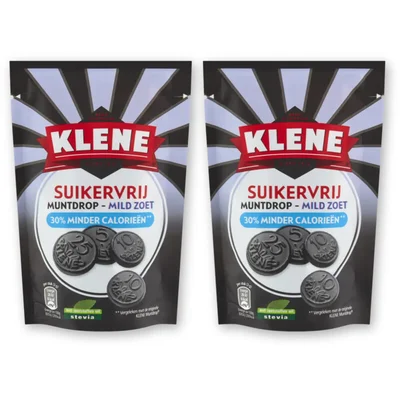 Klene Suikervrij muntdrop 2-pack