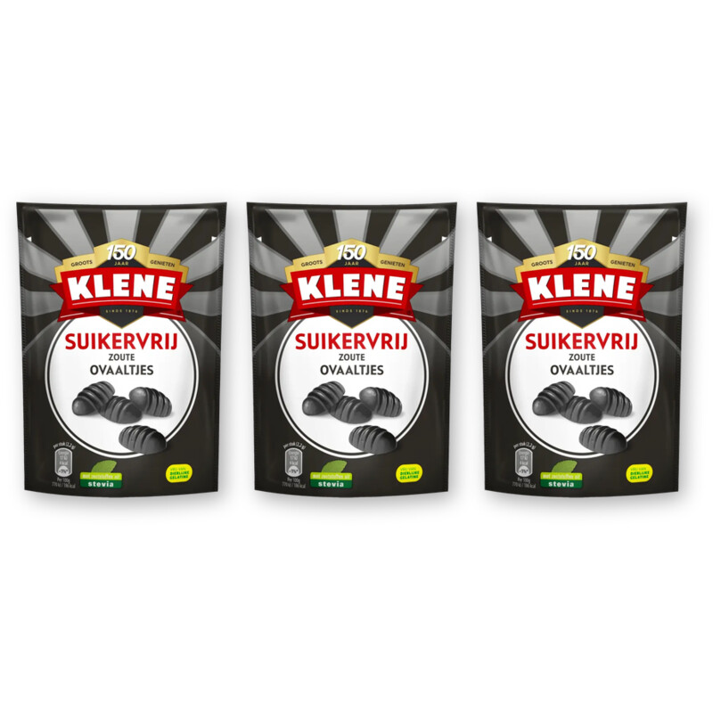 Klene Suikervrij zoute ovaaltjes 3-pack