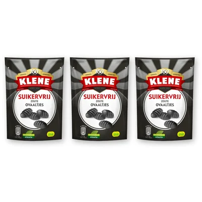 Klene Suikervrij zoute ovaaltjes 3-pack