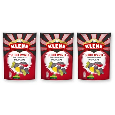 Klene Suikervrij dropgums 3-pack